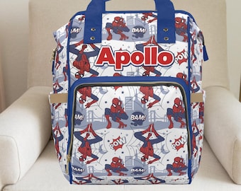 Spiderman, Spiderman Rucksack, Wickeltasche für Jungen, Benutzerdefinierte Windeltasche, Disney-Geschenke, Babyjungengeschenk personalisiert, Babydecke, Erwartete Muttergeschenke