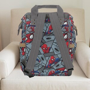 Spinne Rucksack,Spiderman,Spiderman Geschenk,Junge Windel Tasche, Benutzerdefinierte Wickeltasche, Baby Junge Geschenk personalisiert, Baby Decke, Kleinkind Rucksack Bild 2