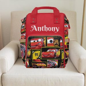 Cars Diaper bag,lightning mcqueen,cars backpack,backpack,Disney,Pixar boy diaper bag,custom diaper bag,boy baby shower,boy mom,