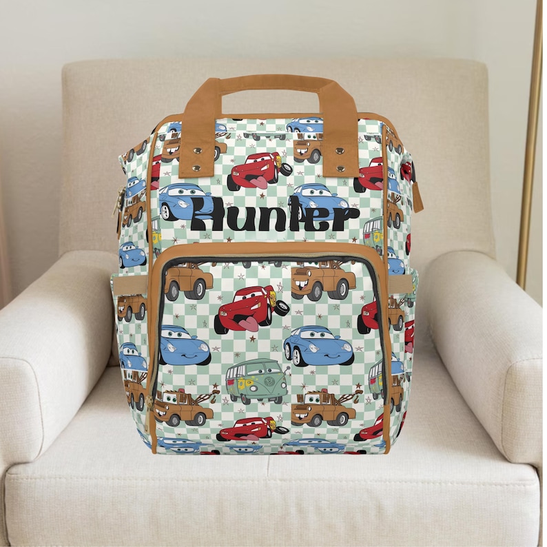 Cars Windeltasche, Disney-Rucksack, Jungen-Windeltasche, Windeltasche, benutzerdefinierte Wickeltasche, Mcqueen-Geschenke, Beleuchtungs- Mcqueen, Kleinkind-Rucksack With Custom Name