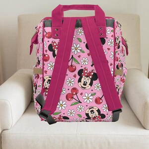 Wickeltasche Minnie Maus, Minnie Maus Rucksack, Minnie Maus Wickeltasche, Minnie Maus, Baby Mädchen Wickeltasche, Minnie Maus Wickeltasche, Wickeltasche nach Maß Bild 2