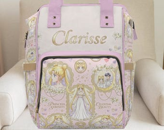 Sailor Moon, plecak Sailor Moon, anime, prezenty anime, spersonalizowana torba na pieluchy, torba na pieluchy dla dziewczynki, plecak dla dziewczynki, spersonalizowane prezenty dla dziecka, kocyk dla dziecka