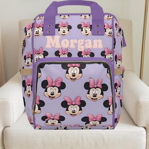 Minnie Mouse,Minnie mouse diaper bag,Minnie mouse backpack ,Diaper bag,Custom Diaper bag,Girl Diaper Bag,disney backpack,expecting mom gifts