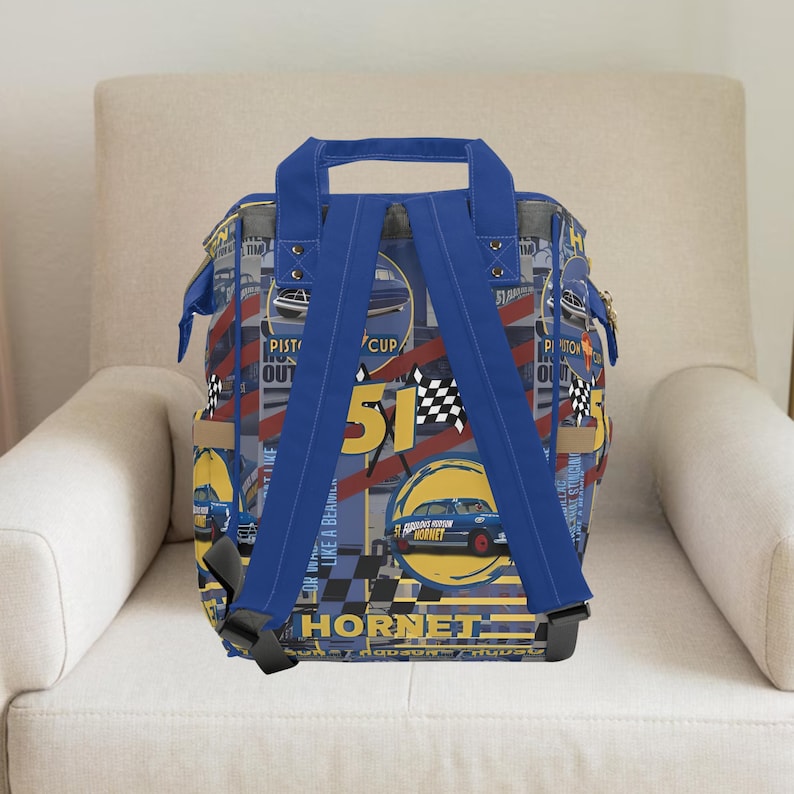 Hudson Hornet-rugzak, Cars Cars-rugzak, Disney, aangepaste rugzak, jongensrugzak, jongensluiertas, Cars-babyshower, ziekenhuistas afbeelding 2