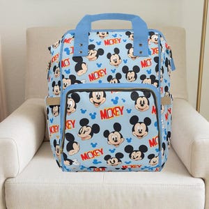 Mochila cambiador de Mickey Mouse para niño, mochila cambiador personalizada, regalos personalizados, baby shower, regalos para baby shower, regalos para bebé niño, mochila preescolar without custom
