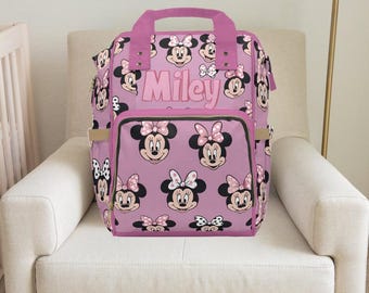 Minnie Mouse,Disney,Disney backpack,Custom diaper bag,Girl diaper bag,Girl backpack,toddler backpack,toddler gifts,preschool backpack