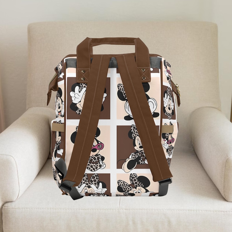 Minnie Mouse,Cheetah print backpack,cheetah print diaper bag Disney,girl diaper bag,custom diaper bag,Minnie mouse baby shower image 2