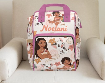 Moana, Księżniczka Moana, Księżniczka Disneya, Torba na pieluchy dla dziewczynki, Torba na pieluchy na zamówienie. Plecak dla dziewczynki, Baby shower Moany, Prezenty dla malucha, Prezent dla przyszłej mamy