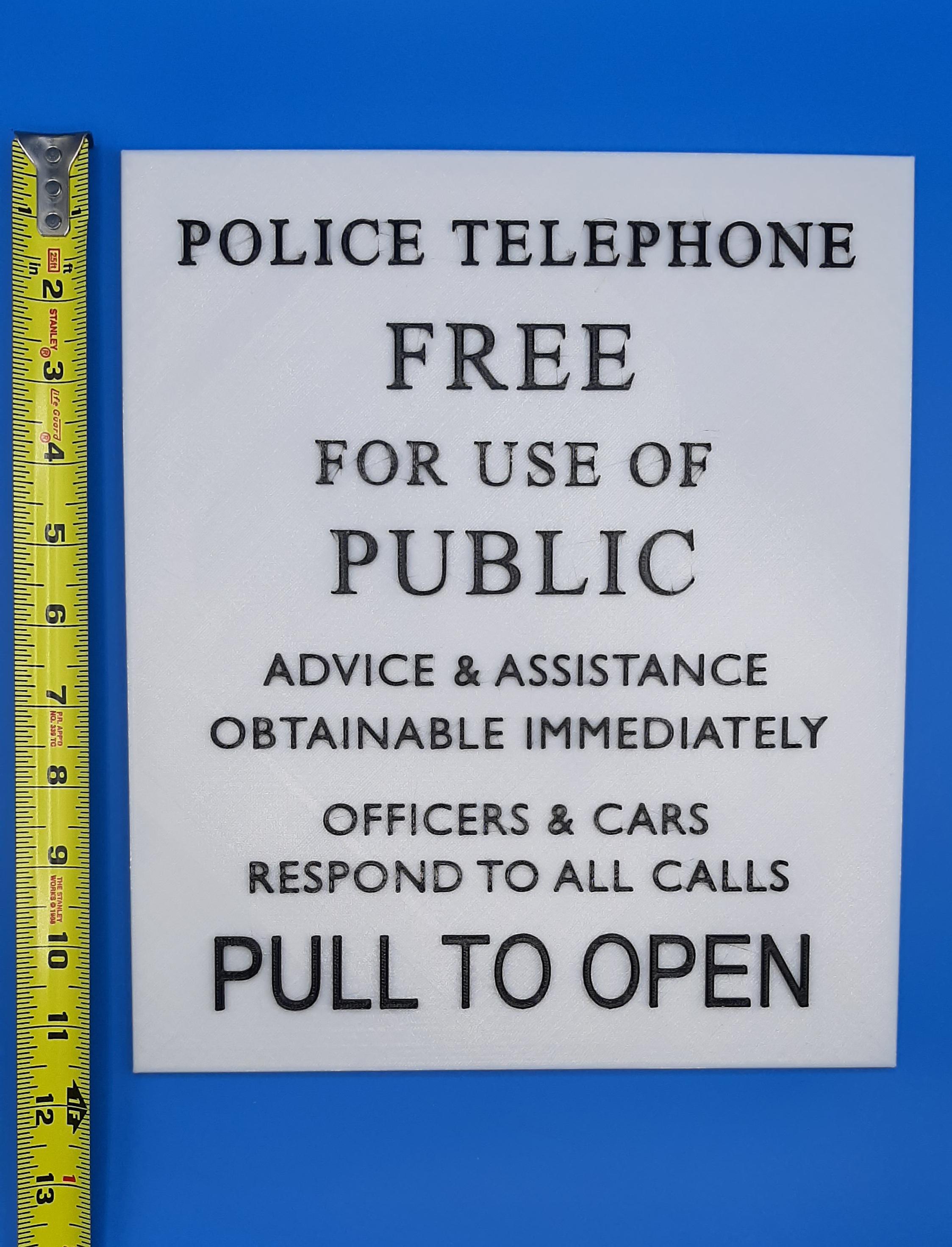 First Call Box Sign TARDIS Police Call Box Sign - Etsy