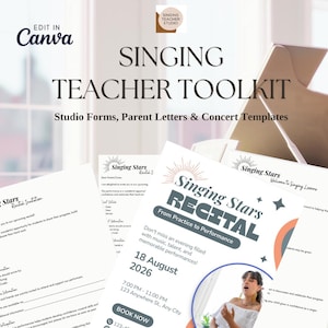 Singing Teacher Toolkit | Studio Forms, Parent Letters & Concert Templates