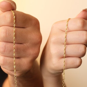 Gold Singapore Chain Bracelet: Dainty Sterling Silver Adjustable Jewelry