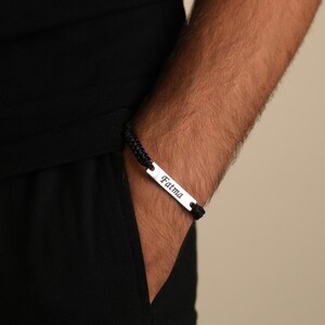 Personalisiertes Sterling Silber geflochtenes Armband - Individuell eingravierter ID Schmuck