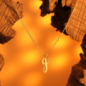 Personalized Heart Initial Necklace: 925 Sterling Silver, Gold Plated