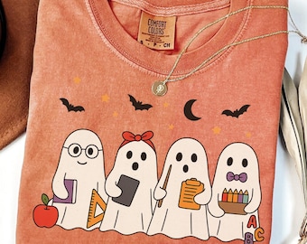 Ghost Teacher Shirt, Spooky Teacher Shirt, Halloween Gift For Teacher, Fall Teacher Shirt, Funny Ghost Shirt, Comfort Colors® Tee