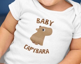 Baby Capybara Bodysuit, capy bara, Cute Baby Gift, Baby Announcement Clothes, Cute Pregnancy Announcement Bodysuit, Matching Baby Outfits