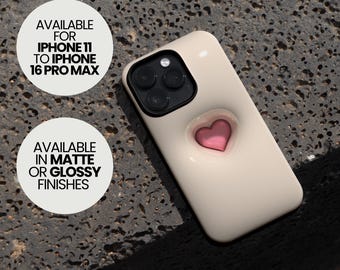 Funda para iPhone con corazón 3D: cubierta protectora de doble capa