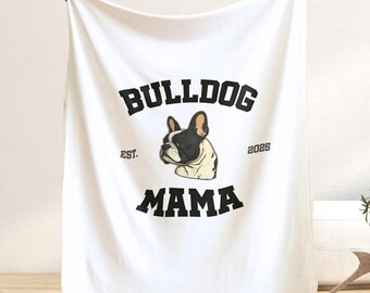 Custom Bulldog Blanket: Personalized Dog Mom Gift