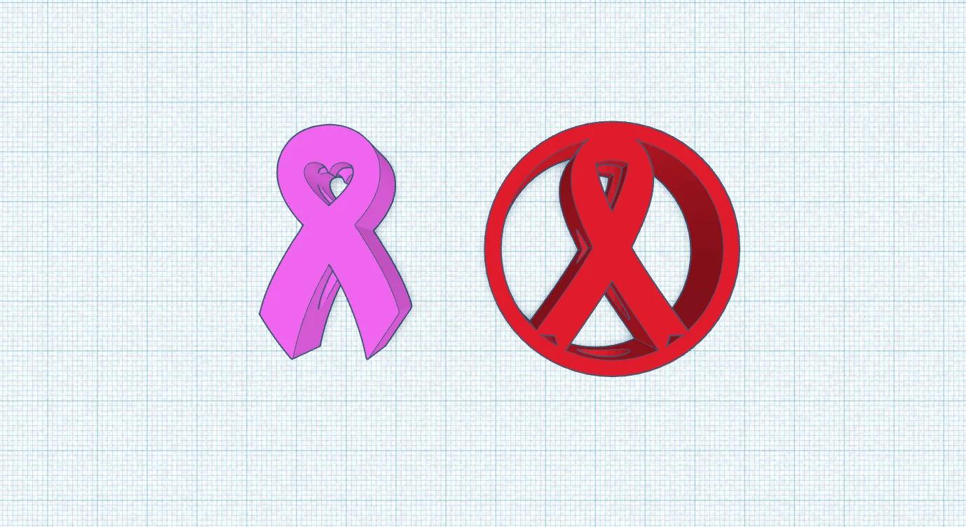Pink Ribbon Breast Cancer Logo Straw Topper Straw Buddy Charm Decor STL ...