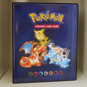 Carpeta de cartas coleccionables del set base de Pokémon: ilustraciones vintage personalizadas de sobres