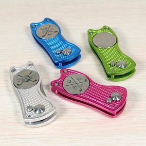 Personalized Golf Divot Tool with Ball Marker, Custom Engraved Golf Accessory - Gift for Him/Her, Golfer, Dad, Groomsmen, Mom, Men, Women