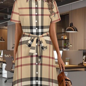 chinese dress ladies Anavini Couture Girls Burberry Inspired Plaid Dress