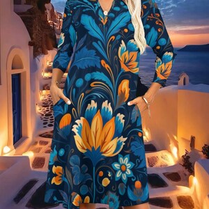 PREMIUM MATERIAL: This women's dress is made of high quality polyester fabric, which is comfortable to wear and the fabric is skin-friendly. Fashionable design: V-neck design, modifies the figure, makes you look more sexy, and visually prolongs the line of the legs. fashion. FASHIONABLE VERSATILE: This dress can be worn with sneakers, heels, or even flip flops. GREAT GIFT: This dress is a great gift choice for your wife, colleagues, family.