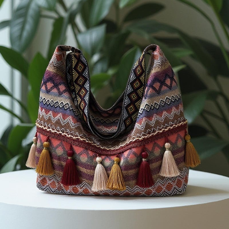 Ethnic Style Colorful Hollow Weave Bag
