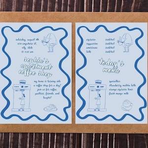 Modelo de convite para cafeteria de apartamento, menu e convite para cafeteria em casa, convite personalizável, download digital do Canva, festa de café da manhã com brunch