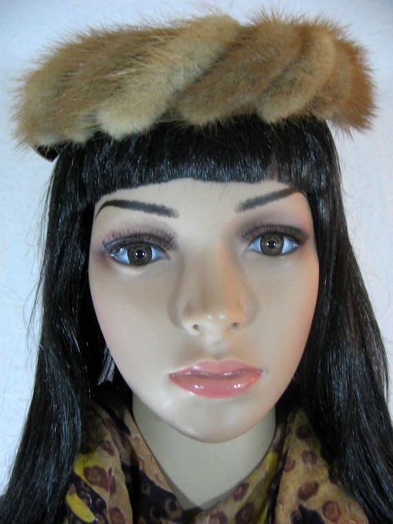 1940's MINK HAT Satin Velvet Fascinator