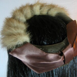 1940's MINK HAT Satin Velvet Fascinator image 2