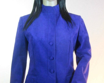 1970's PURPLE Ultra Suede SUIT by Roth Le Cover size 8 small faux suede skirt jacket