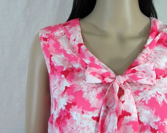 1970's PEACH FLORAL Shift Style DRESS by Klopman Mills with original sales tag easter spring flowers glam