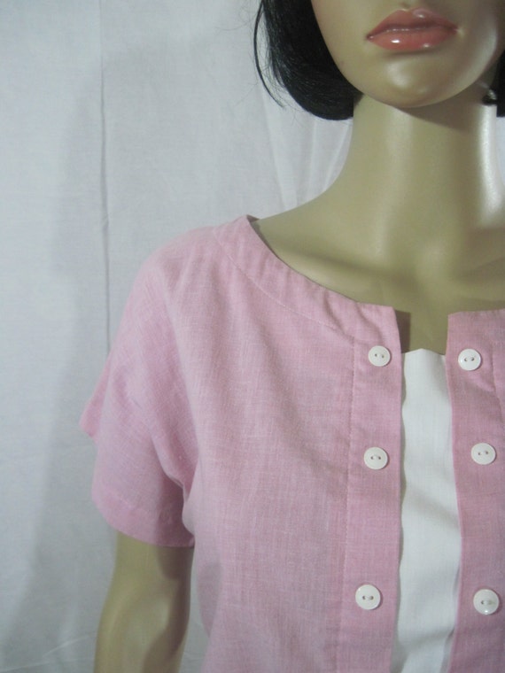 1980's Pink & White Dress by UPPER CRUST size 18 l