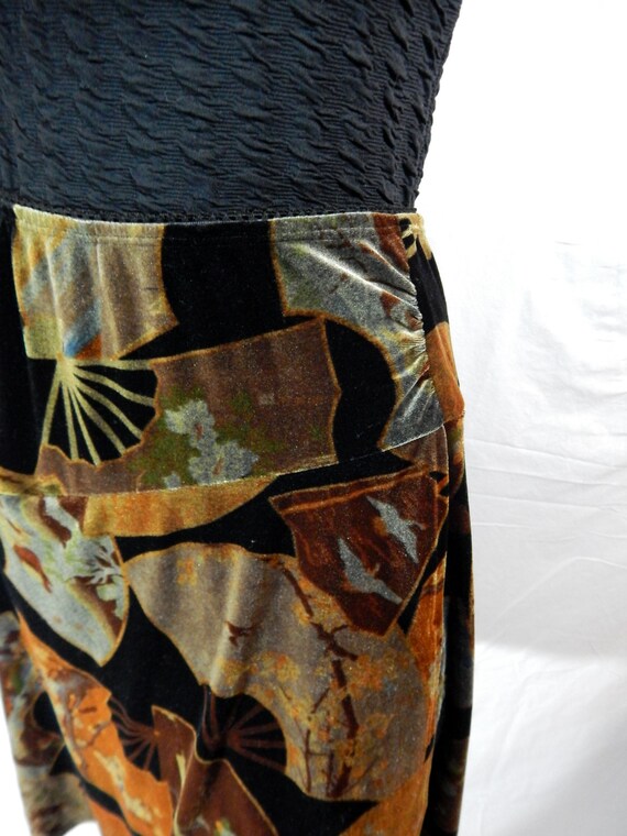 1990's VELVET SKIRT by CLIO Japanese Fan Print Siz