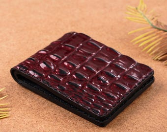 Inferno Dragon Leather Handmade Bifold Wallet – Men’s Luxury Slim Wallet, Genuine Leather Gift for Him, Unique Leather Wallet Gift for Dad