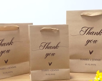 Personalized Name Wedding Bags, Thank You Gift Bags For Guests, Welcome Party Favor