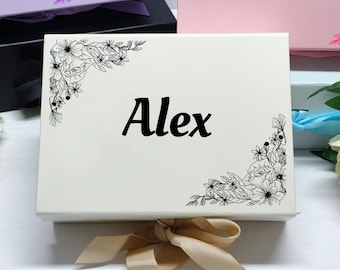 Personalized Name Gift Box, Empty Magnetic Boxes, Luxury Business Gift For Collegue, Party Favor