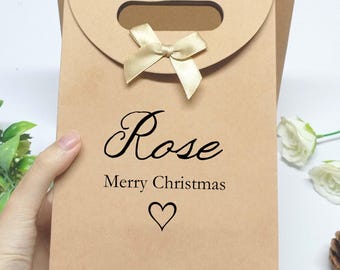 Merry Christmas Gift Bags, Custom Name Gift Bags, Gift Bags For Christmas Party, Favor Bags, Personalized Birthday Gift Bag, Xmas Gift Bags