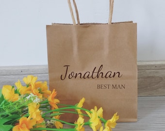 Best Man Gift Bag, Personalized Name Gift Bag, Brithday Gift, Sturdy Bag, Special Occasion Gift Bag, Empty Gift Bags With Handle, For Him