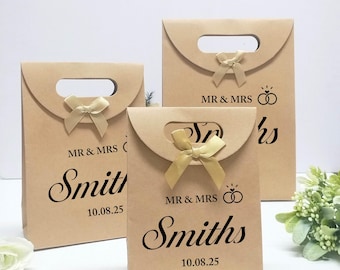 Wedding Party Paper Favor Bag, Personalized Thank You Gift Bags, Engagement Party Favor Gift Bag, Custom Kraft Paper Bags, Small Gift Bags