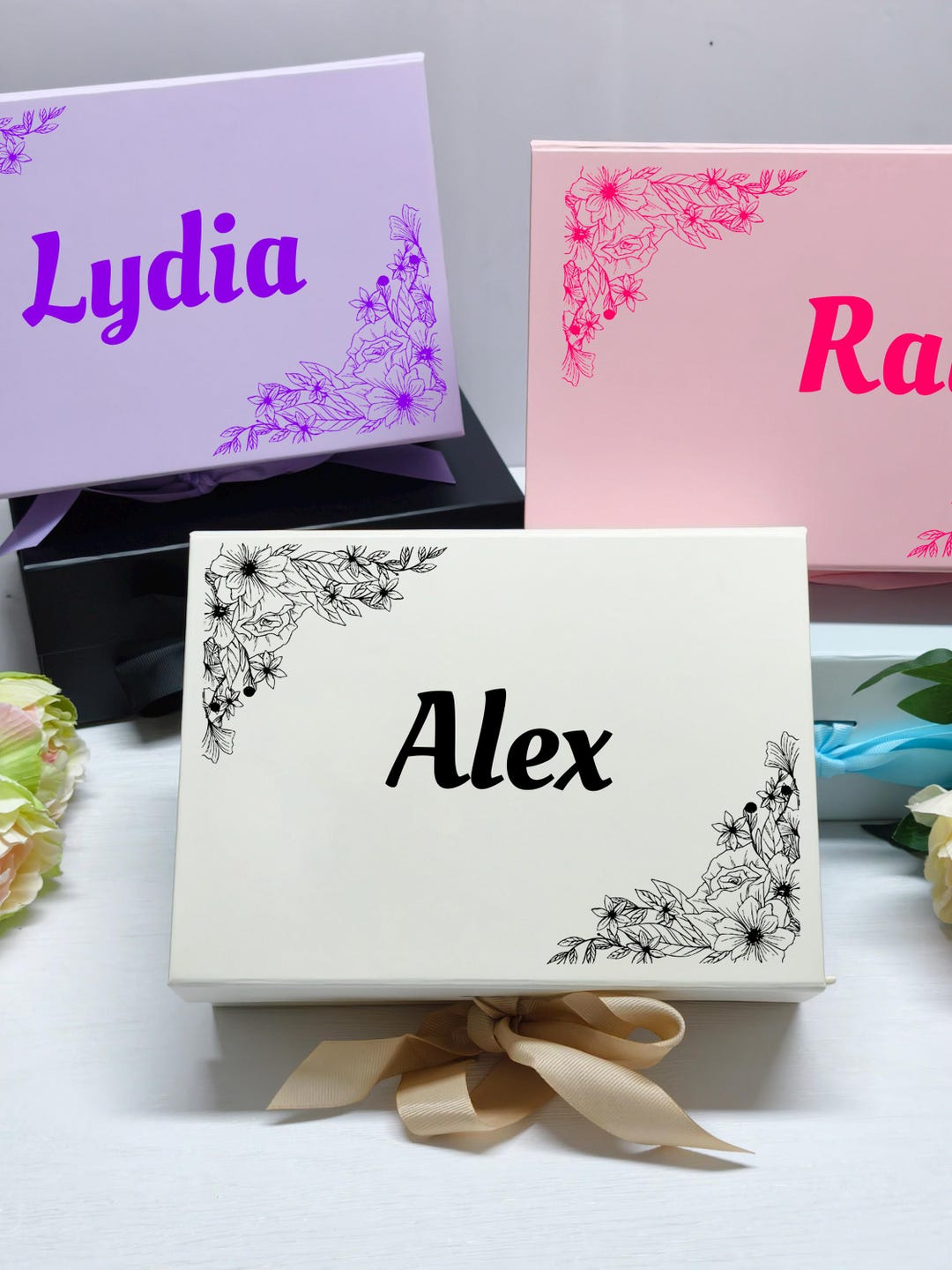 Name Box Pattern Personalized Name Gift Box, Empty Magnetic Boxes, Luxury Business Gift ...