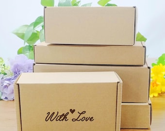 Empty Gift Box With Love, Various Size Cardboard Postage Box, Wedding Gift Packing, Personalized Bride Shower Gift Box, For Any Occasion