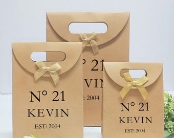 Birthday Gift Bags, Personalized Name Gift Bags, 21st, 50th Birthday Gift Paper Bag, Baptism Paper Gift Bag, For Friend, Christmas Gift Bags