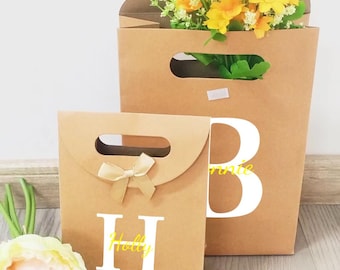 Bridesamaid Gift Bag With Name, Custom Design, Special Occasion Gift Bag, Gift Bags For Wedding Party, Wedding Favors, Bride Name Gift