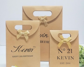 Personalized Kraft Paper Gift Bags: Birthday, Baby Shower, Baptism