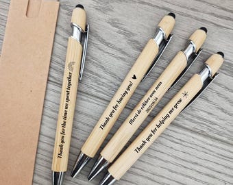 Thanksgiving Day Engraved Wooden Pen, Custom Wedding Favors in Bulk, Thank You Gift Pen, Personalized Company Teacher Appreciation Gift