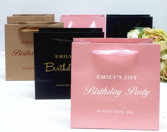 21st Birthday Party Favor Bags, Personalized Name Gift Bag, Baby Shower Favour bag, For Guests