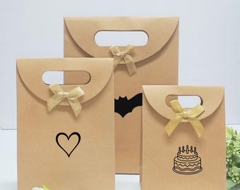 Bolsas de regalo de papel kraft personalizadas: regalos personalizados para bodas, cumpleaños y festividades.