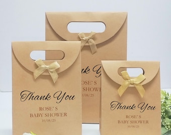 Sacs cadeaux de remerciement, Sac cadeau personnalisé baby shower, Sac cadeau d'anniversaire, Sac cadeau de Noël, Sacs cadeaux noeud papillon, Sacs baby shower pour invitée