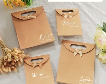 Happy Birthday Gift Bag, Birthday Gift Package, Bow Tie Gift Bags, Special Occasion Gift Bag, Personalized Name Gift Bags, Gift For Her